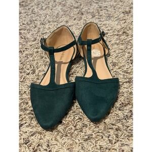 Women's size 7 ModCloth green suede like flats